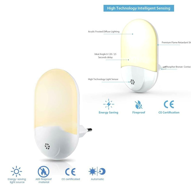 2-Led Nachtlampje Gebruik Motion Detector Voor Socket