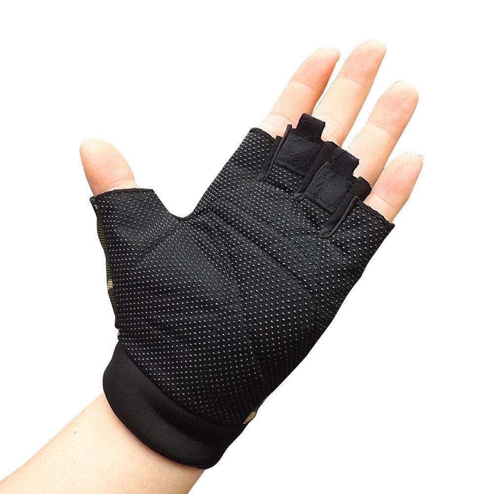 Gants moto Camouflage hommes femmes demi doigt gants de sport antidérapant vélo vélo gymnastique Fitness demi doigt gant 19NOV21
