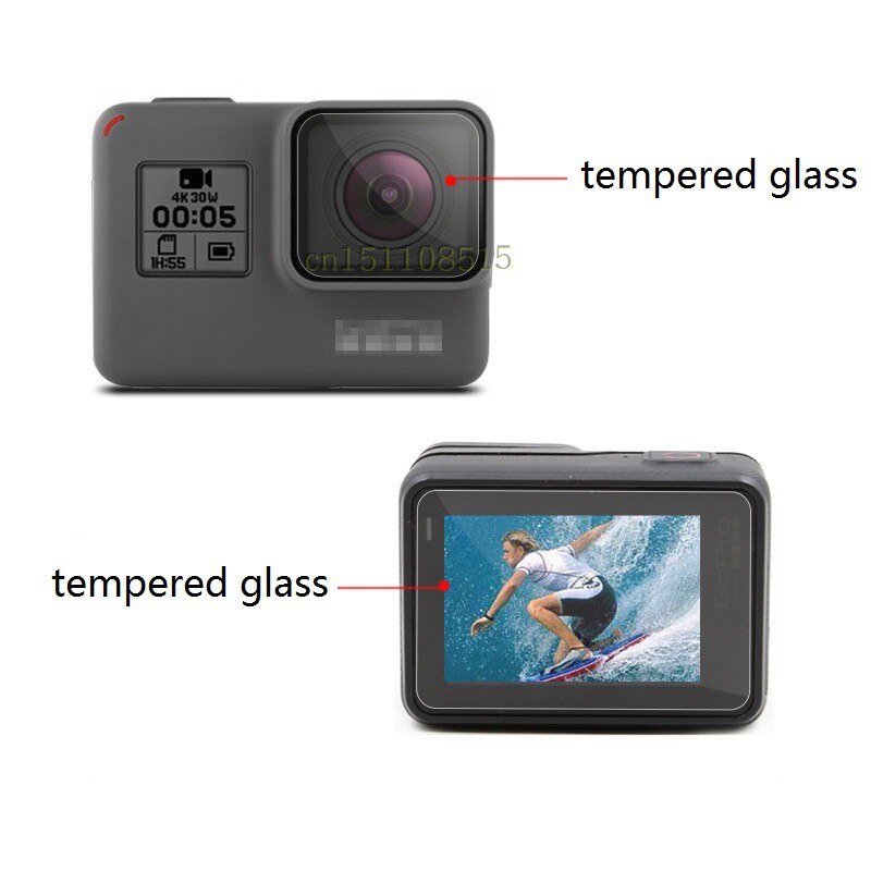Clownfish-Película protectora de pantalla LCD para Gopro Hero 5/6/7, Protector de pantalla, película de vidrio templado, tapa/cubierta para gopro7 6 5