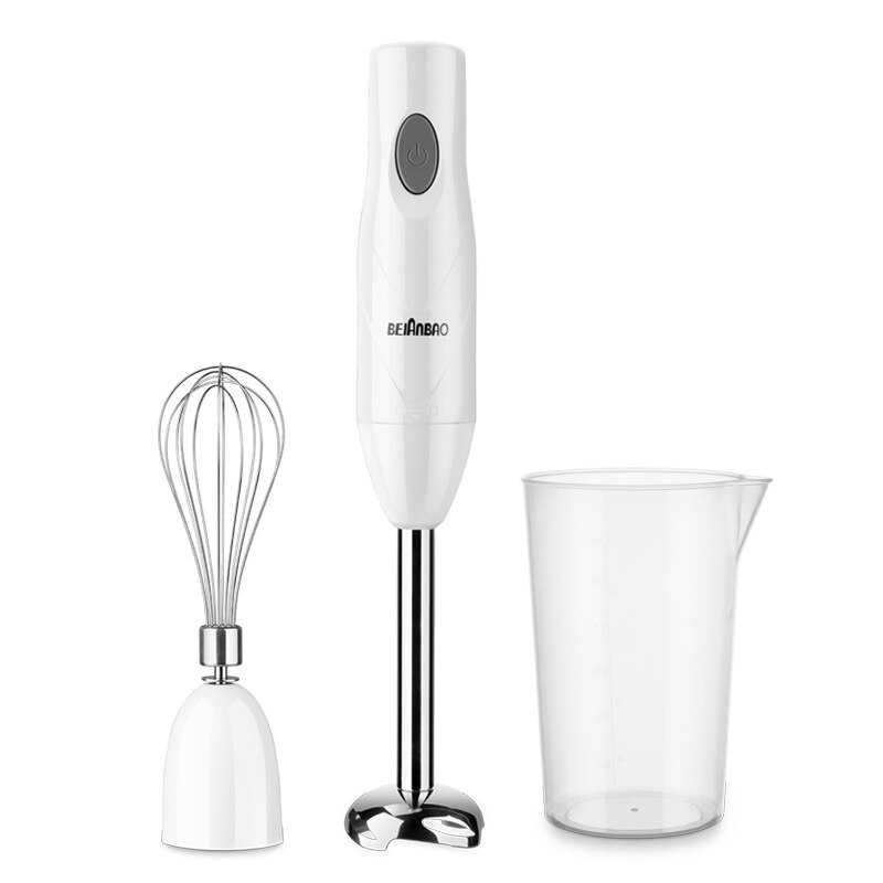 4-in-1 Blender Mixer Stainless Steel 750-1500W Immersion Hand Stick Vegetable Meat Grinder 500mlChopper Whisk 800ml Smoothie Cup: 3-in-1-white