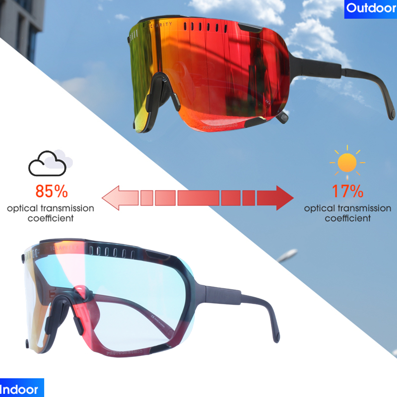 Origineel Verslindt Fotochromische Fietszonnebril Mannen Vrouwen Sport Mountainbike Fietsbril Mtb Brillen Verkleuring: GRIJS