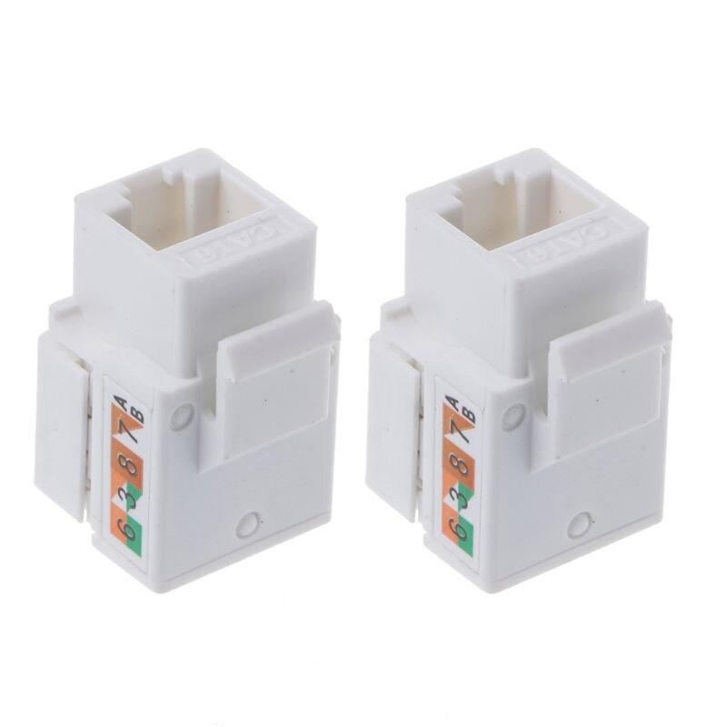 T8WC 2Pcs CAT6 Network Module Information Socket RJ45 Connector Adapter Keystone Jack
