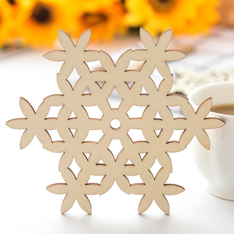 5 unids/set posavasos de madera Cocina Navidad lugar antideslizante estera de mesa decoración para el hogar taza de bebida té café copo de nieve pad