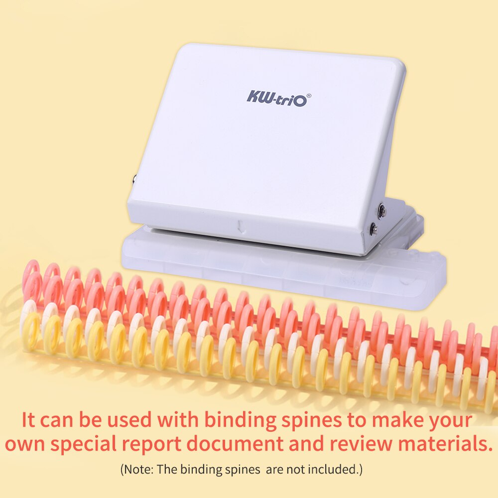 Kw-trio desktop metalen perforator capaciteit 10 vellen losse vellen perforator verminderde inspanning kantoor schoolbenodigdheden