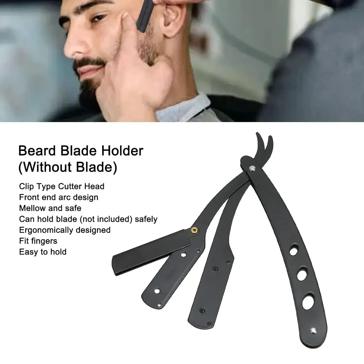 Razorman manuell barberhøvel sammenleggbar barberhøvel gammeldags barberhøvel barberhøvel øyenbrynshøvel barberhårholder sikkerhetsbarberhøvel