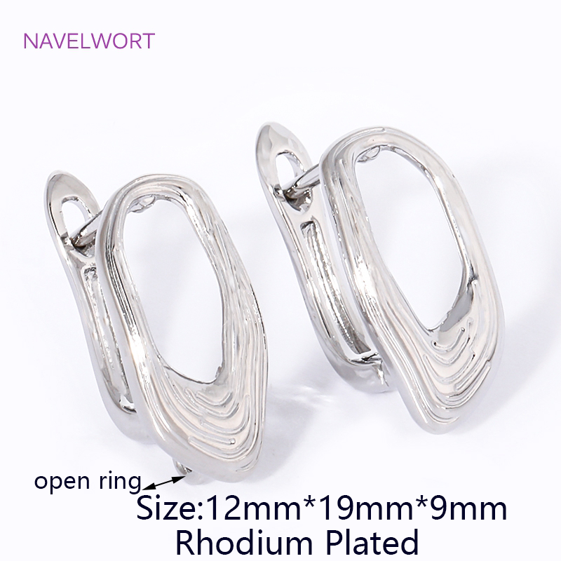 2/4 Uds. Accesorios para pendientes Shvenzy chapados en oro de 18K, alambres de latón, sujetadores para pendientes, para pendientes DIY, accesorios para hacer joyas: S / Negro