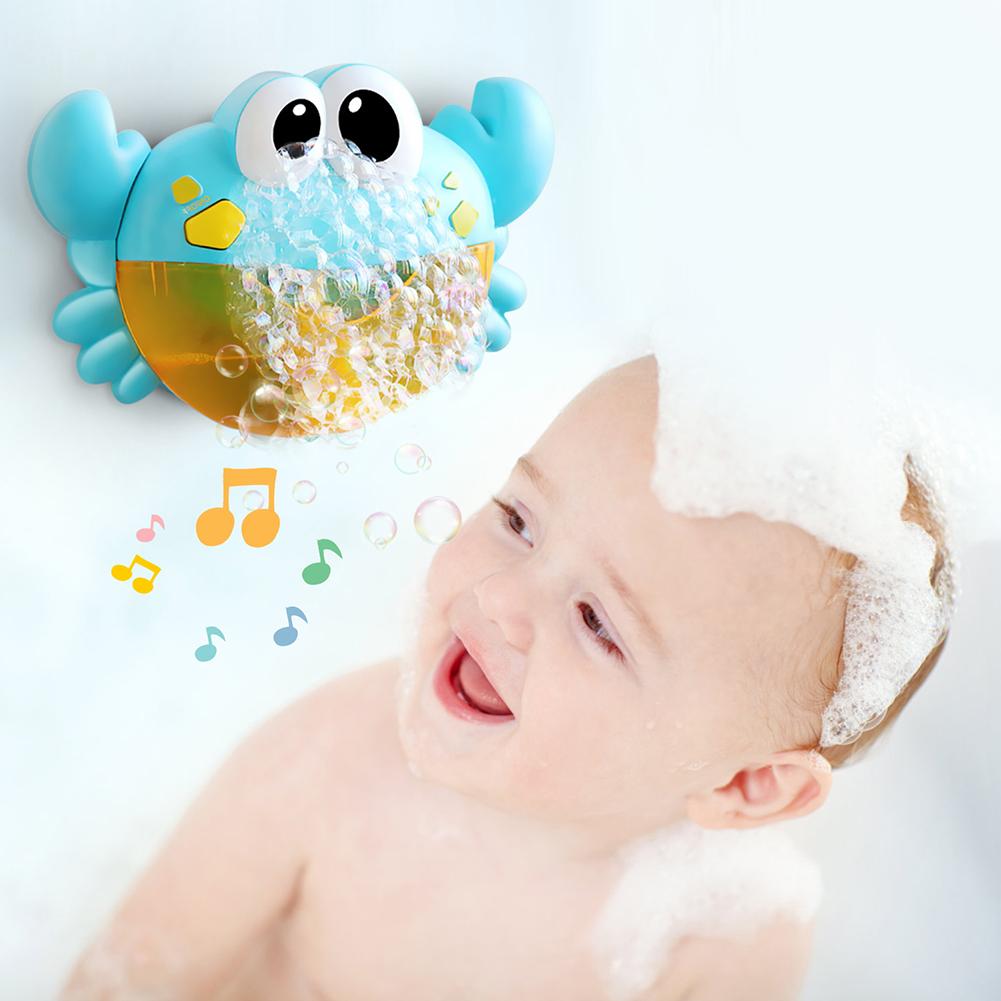 Cartoon Crab Bubble Machine Music Bubble Maker Blower Automatic Baby Bath Shower Toy Bathtub Soap Machine for Children