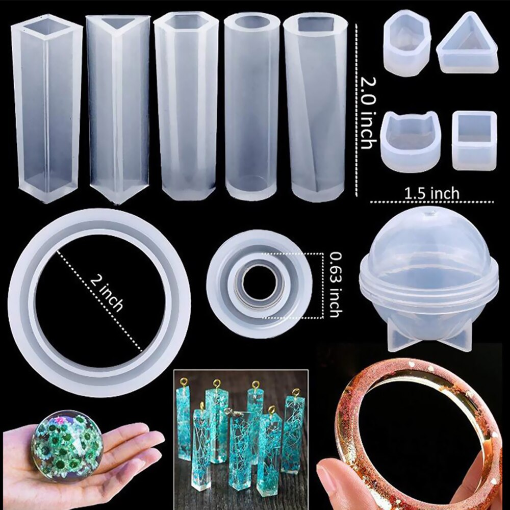 Mixed Style Jewelry Epoxy Casting Molds Tools Set Silicone UV Casting Tools Clay Resin Casting Molds For Jewelry making DIY
