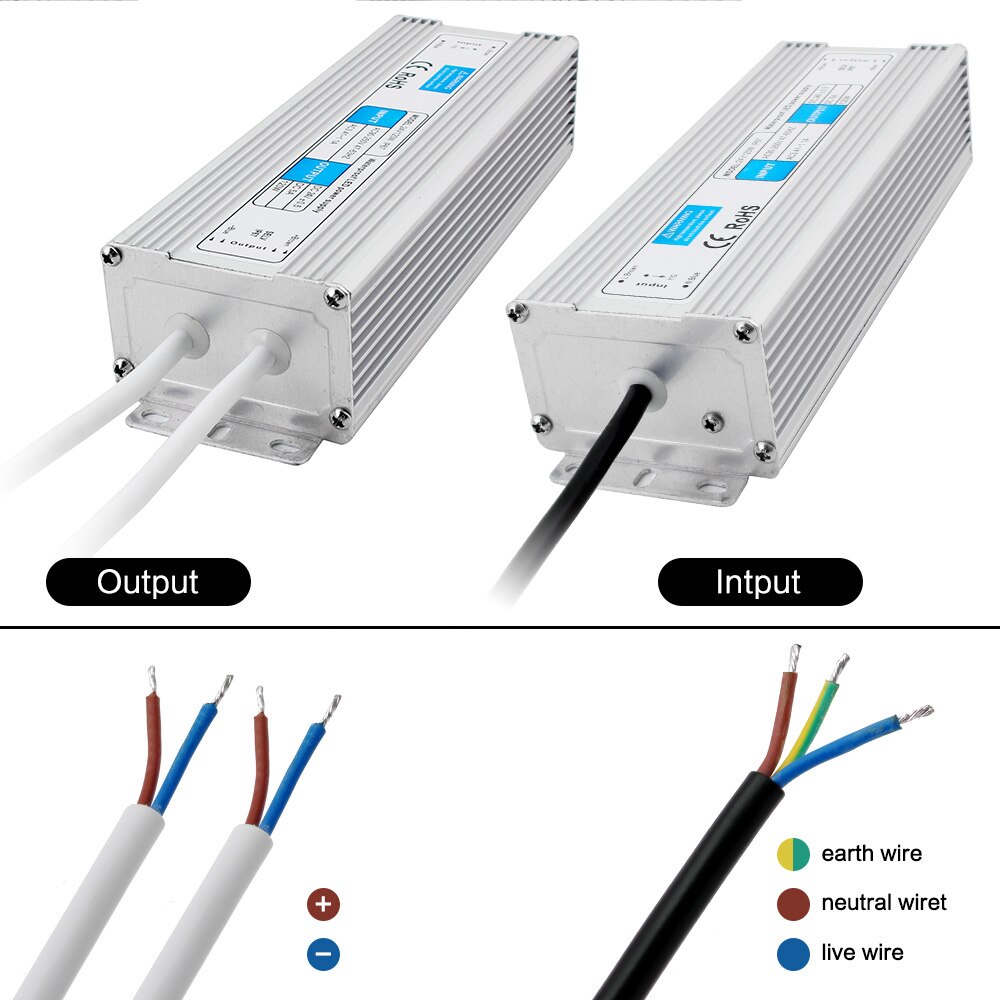 Led-treiber DC12V 24V IP67 Wasserdichte Beleuchtung Transformatoren für Outdoor Lichter Netzteil 10W 20W 30W 36W 45W 60W 80W 100W 120W