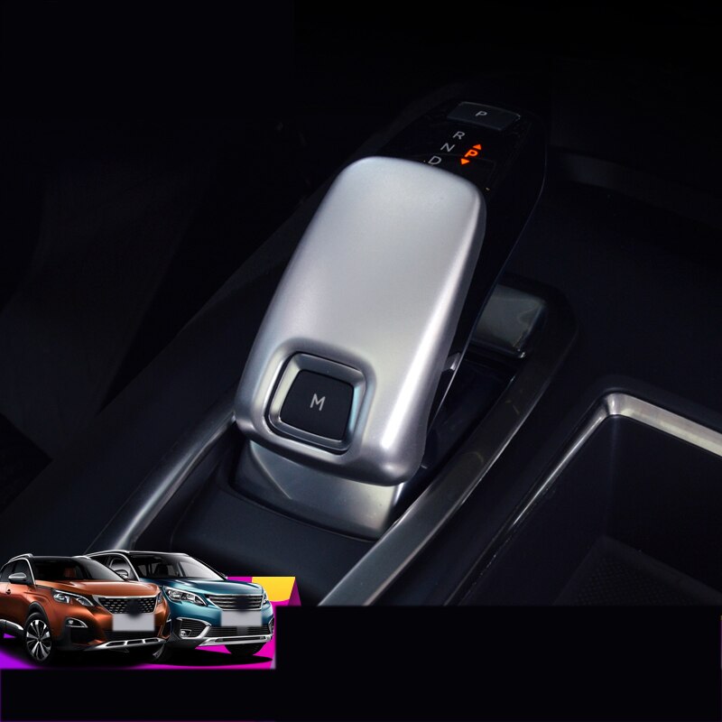 Car accessories carbon fiber Gear Shift Knob Head cover trim Interior Deocration Sticker styling Fit For Peugeot 5008 C457