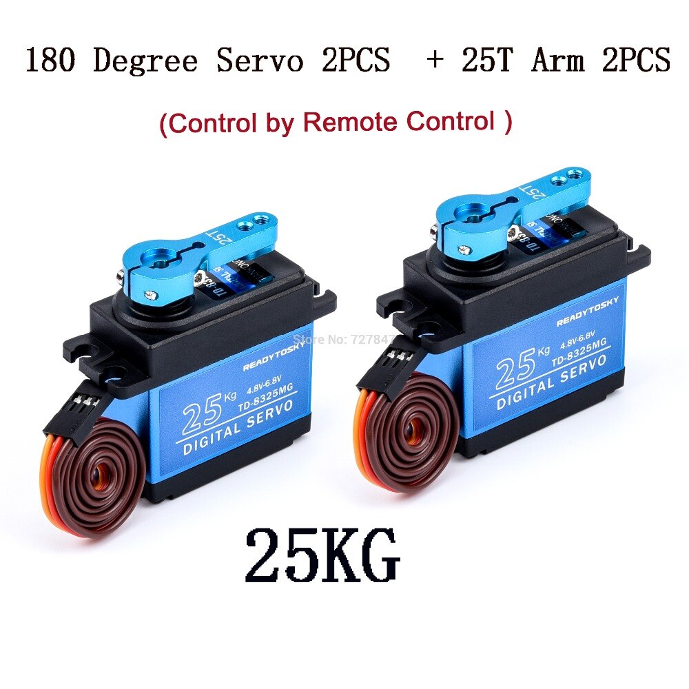 20kg TD8120MG / 25kg TD8325MG Hohe Drehmoment Kernlosen Motor- Servo Wasserdichte Digital 180 Grad Servo Kontrolle durch Fernbedienung Kontrolle: 2x25KG  2x 25T Arm