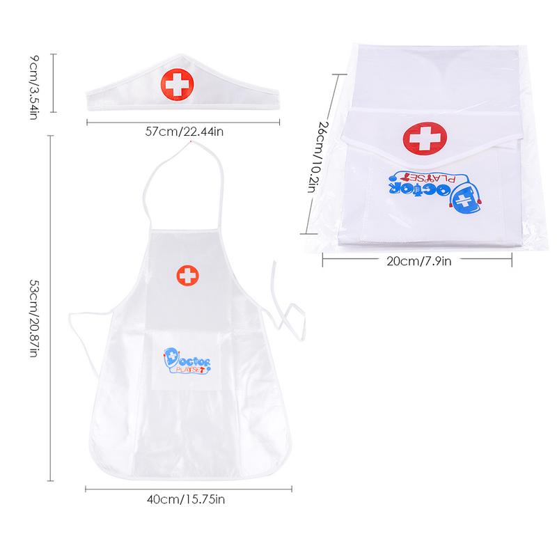 Children's Role Play Costume Doctor's Overall White Gown Nurse Uniform Nurse Uniforms Role Play Halloween Party Wear Fancy