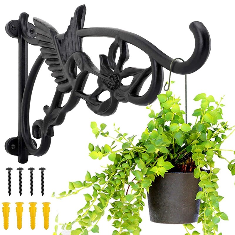 ciężki obowiązek wiszące wsporniki, 2 szt. 13 Cal ręcznie kute żeliwny uchwyt ścienny wytrzymały, odporny na rdzę haczyk na ptaki