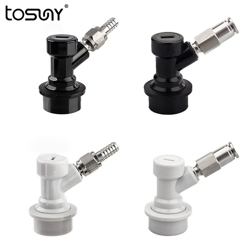 Ball Lock Disconnect Set Liquid Gas Ball Lock Home Brew Beer Keg Connector Barbed Dispenser with Push-In Fit Barb Swivel Nut