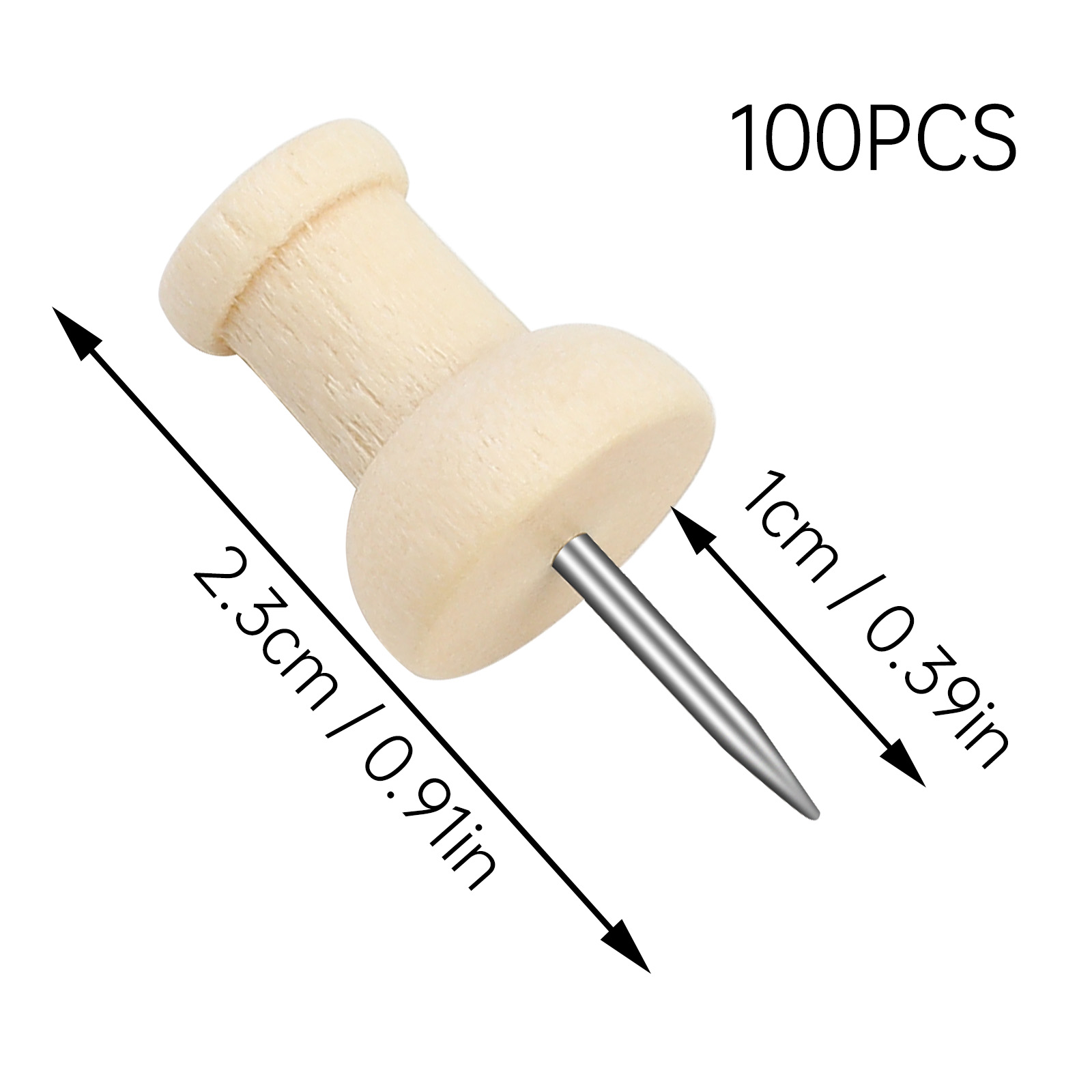 KRABALL Wooden Pushpin with Storage Box Drawing Photo Wall Studs Cork Board Pins for Decoration of Billboard Process Items: Brown