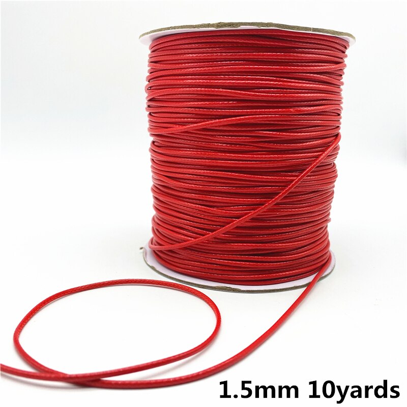 0.5mm/0.8mm/1mm/1.5mm/2mm cordon de coton ciré corde fil ciré cordon sangle collier corde pour la fabrication de bijoux: WHITE