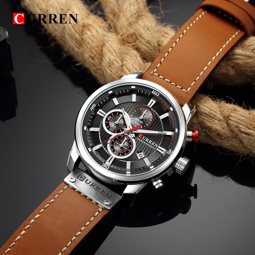 Curren Datum Quartz Mannen Horloges Top Luxe Mannelijke Klok Chronograph Sport Mens Polshorloge Hodinky Relogio Masculino