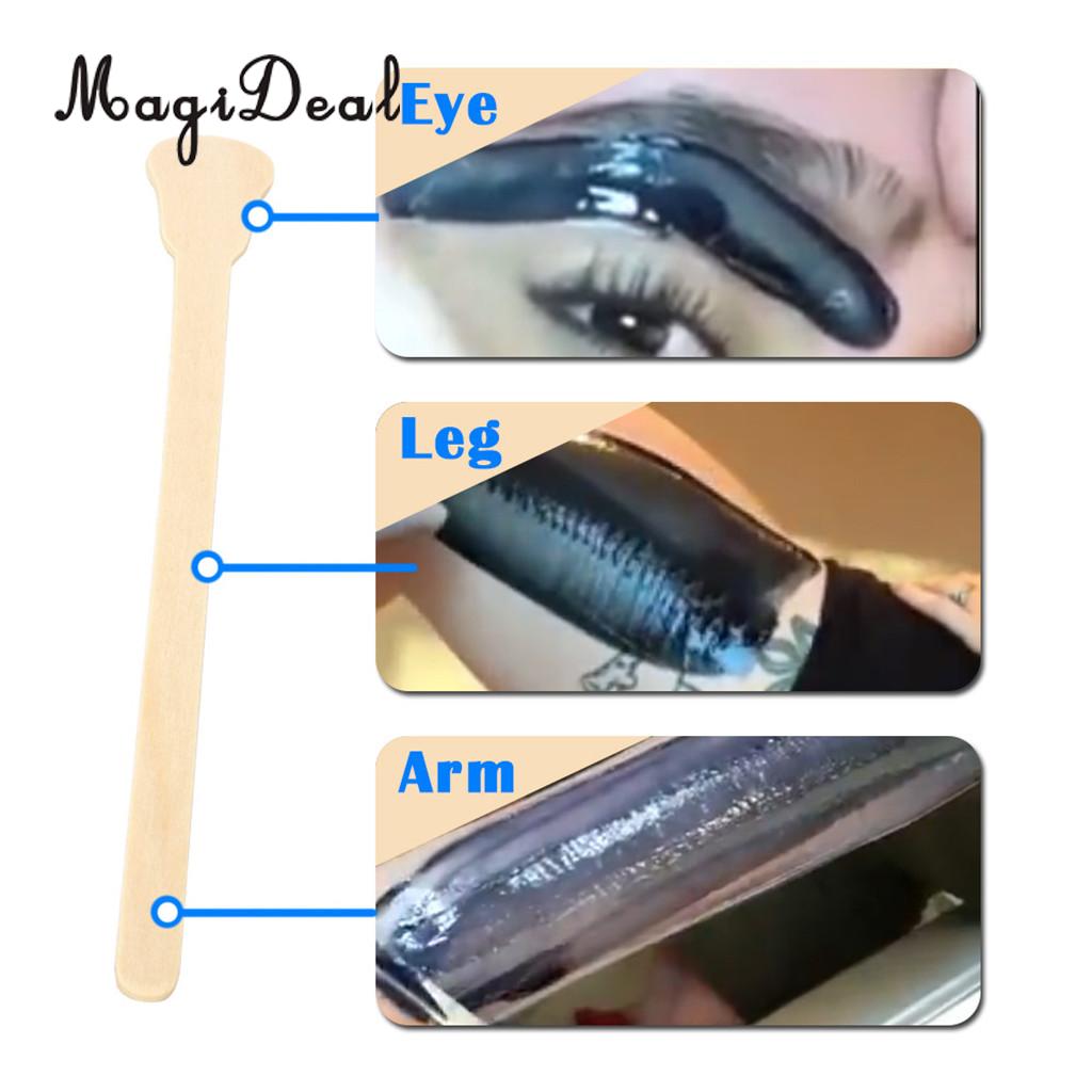 50 Pieces Wooden Waxing Applicators Sticks for Face &amp; Eyebrows Wax Spatula Hair Removal safety and non-toxic