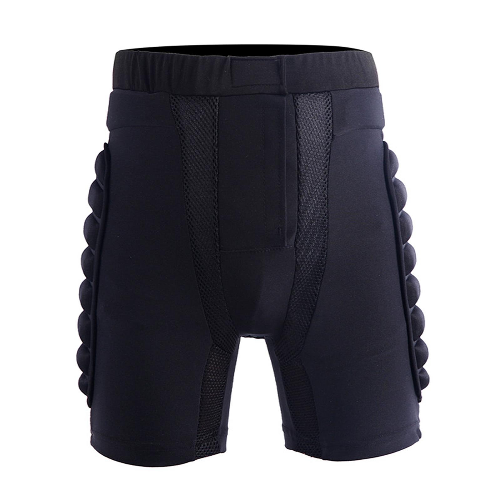 Black Unisex Motorcycle Snowboard Bike Riding Fall Protection Shorts Hip Breathable Impact Resistant Protector
