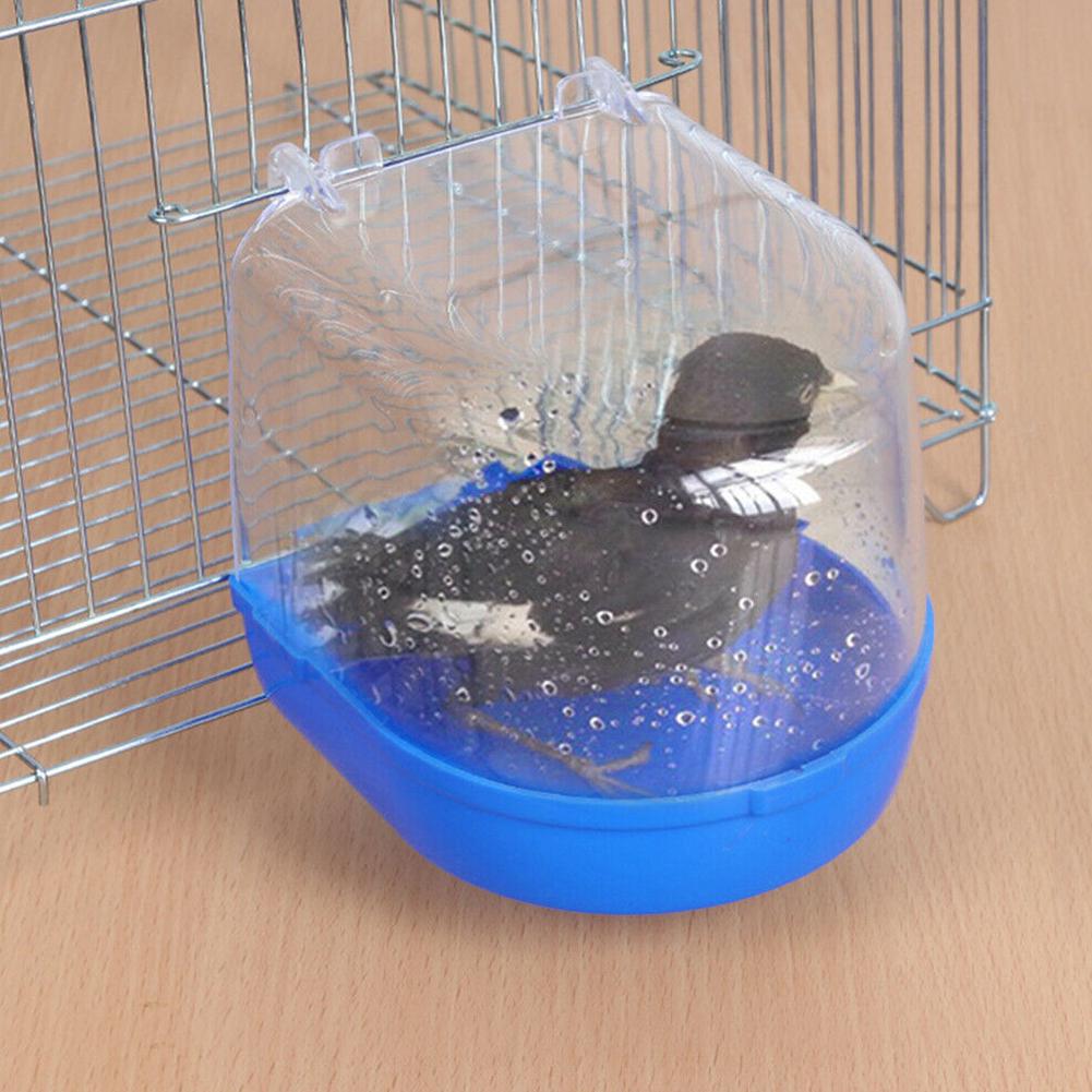 Pet Hanging Water Bath Tub For Small Bird Parrots Shower Cage