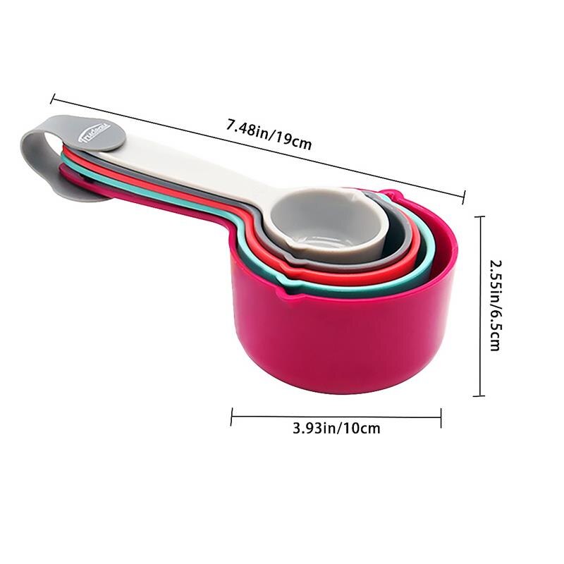 Set De 5 Cuillères à Mesurer Colorées - Cuillère à Café, Cuillère à Soupe Et Mesures Intermédiaires - Résistantes Aux Taches Et Lavables Au Lave-vaisselle