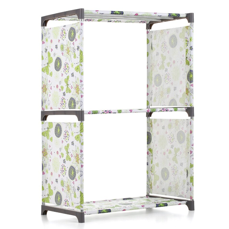 5-Shelf Kids Book Shelf Simple Non woven Fabric Folding Stand up Bookshelves Furniture Home Decoration Shelf Saving Space: Multicolor 3-Shelf