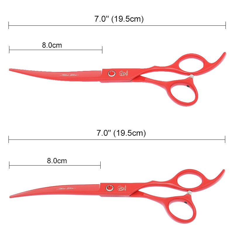 7.0 &quot;Hund Scheren Japan Stahl Hundesalon Schere Tiere Gerade Gebogen Schneiden Tijeras Ausdünnung Schere B0029A
