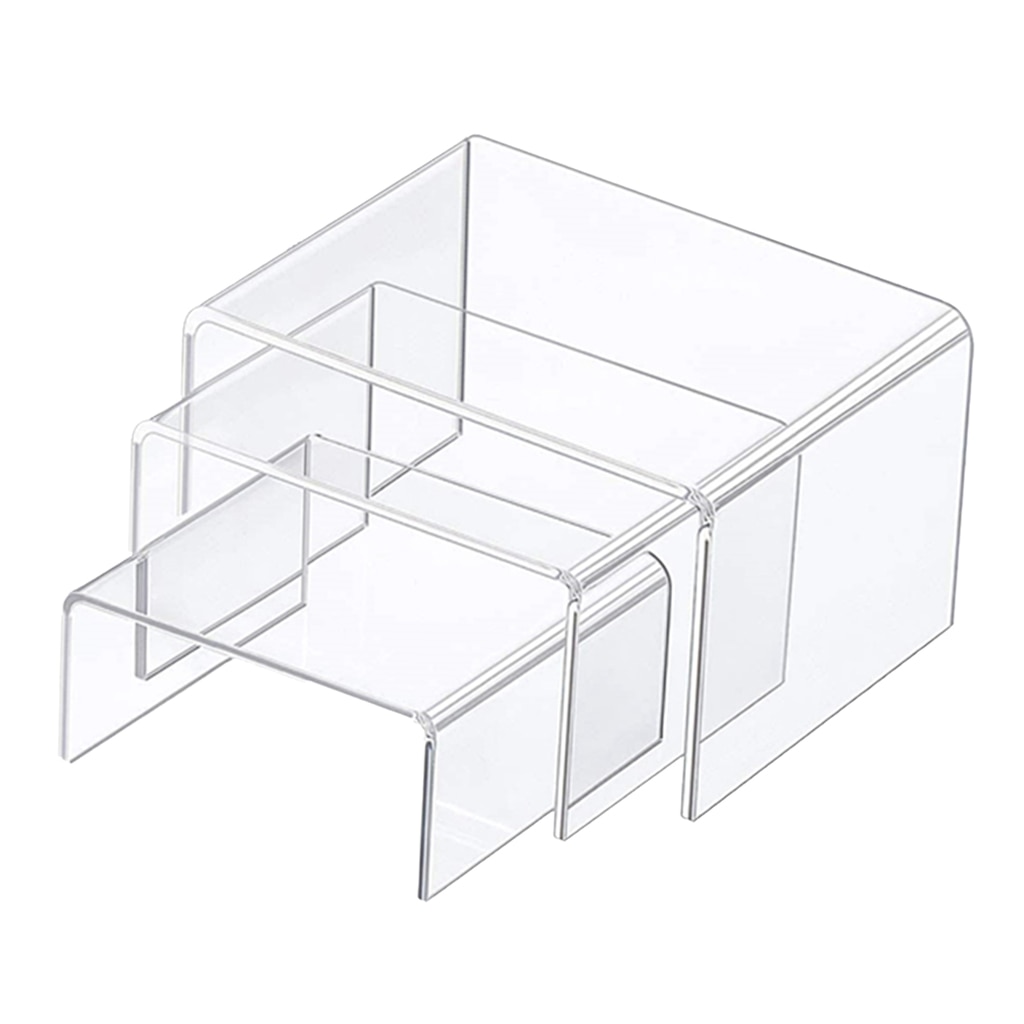 Acrylic Display Risers 1 Set of 3 Size Steps Acryl... – Vicedeal