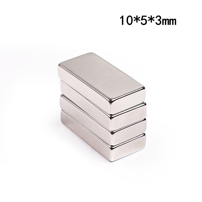 60 100 200 500 1000 Stks/partij Super Sterke Rare Earth Magneten Neodymium Magneet 10 × 5 × 3Mm Permanente magnetische Vierkant Blok Magneet