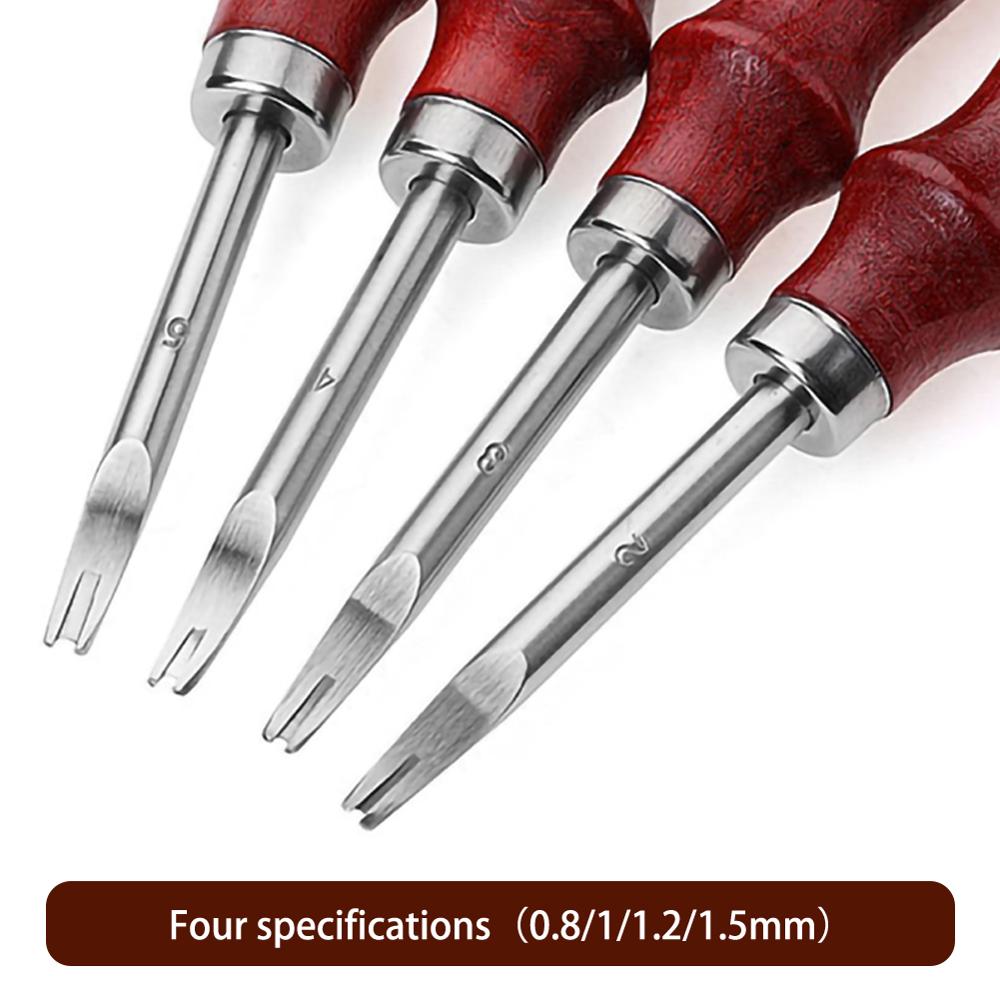 4pcs 0.8/1.0/1.2/1.5mm Leather Edge Craft Beveler SKnife Kiving Tool Leather Beveler DIY Tool