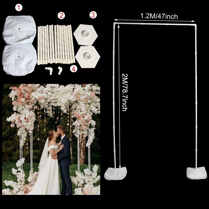 Square Wedding Arch Background Prop Single Arch Recyclable PVC Ring Outdoor Lawn Weding Flower Door Rack Wedding Birthday Decor: square arch
