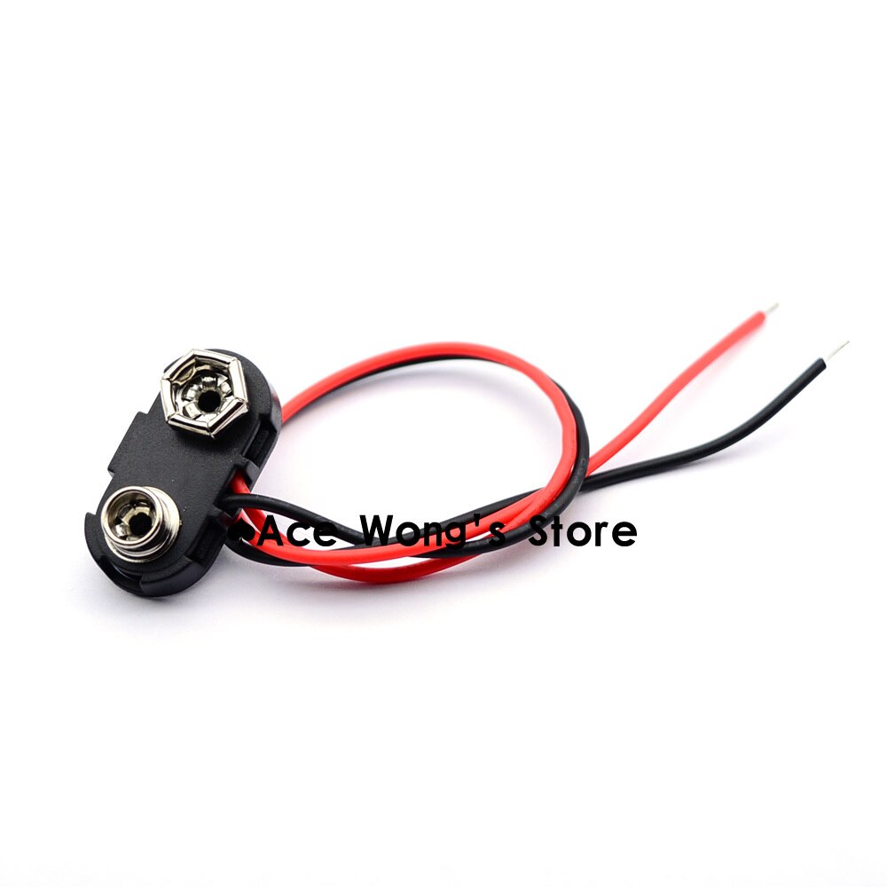 Lot De 10 Connecteurs à Clip Pour Pile 9V – Fils Rouge Et Noir, Longueur 15 Cm – Pour Projets électroniques, Remplacement