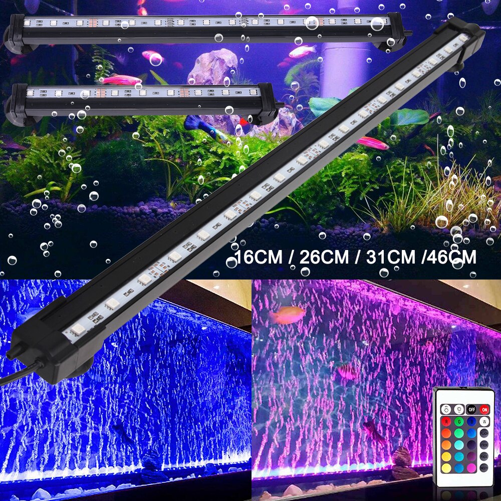 5050 Rgb Waterdichte Luchtbel Lamp Led Aquarium Aquarium Licht Dimbare Afstandsbediening Dompelpompen Licht Maken Vis Zuurstof
