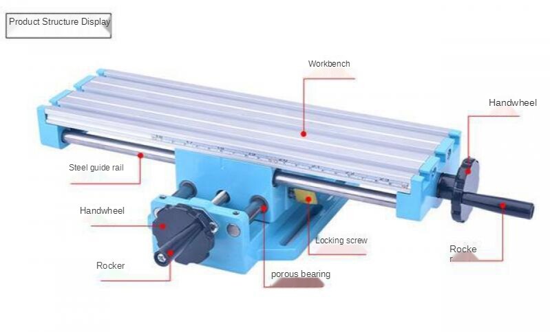 Milling Machine Vise Multifunctional Auxiliary Worktable Boring, Positioning, Cross-Adjustment