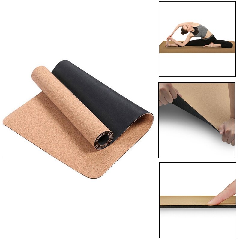 Yoga Mat - 183x61cm - Natural Cork & TPE - Non-Slip - Odorless