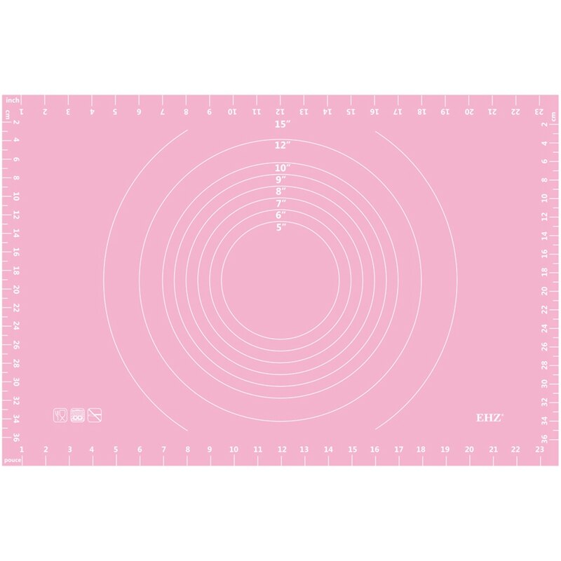 Ehz bakset grote siliconen bakmat extra dikke antiaanbaklaag bakmat voor gebak, zwijnenvlees, deegroller, bakmat: Siliconen bakmat