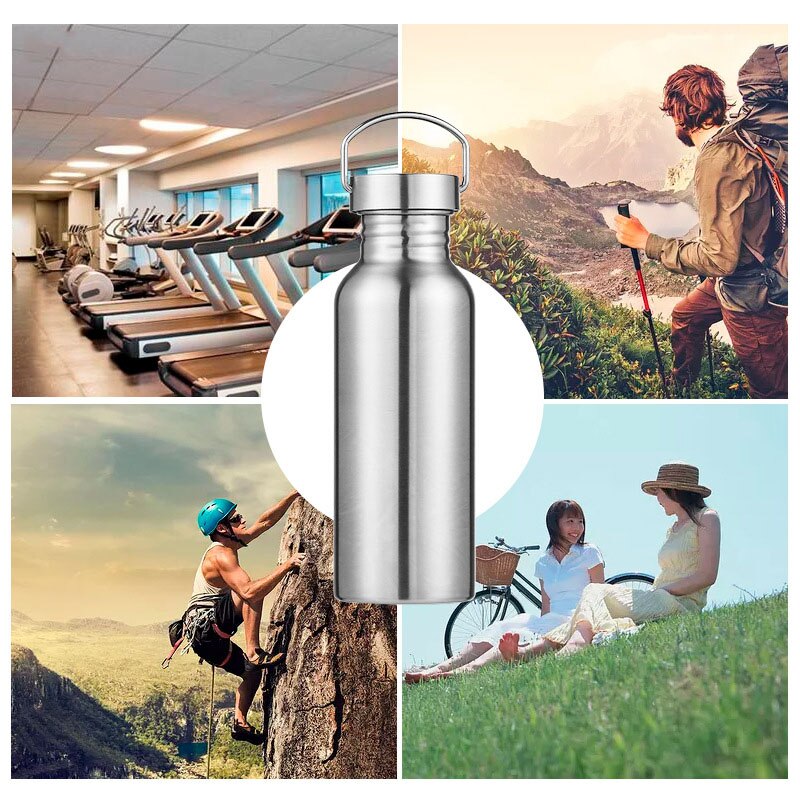 350/500/600/750Ml Draagbare Sport Water Cup 304 Roestvrij Staal Bidon Outdoor Cup Amerikaanse sport Fles Voor Outdoor