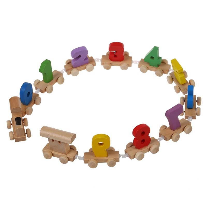 1 Set Number Wooden Train Figures Railway Kids Wood Mini Toy Educational & 1Pcs Baby Kid Education Wooden Toy Stacking Nest Lear