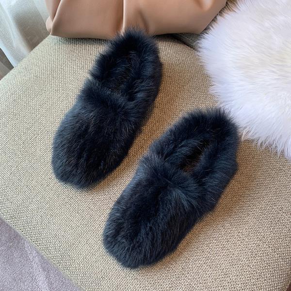 Mockasin skor loafers med päls rund tå ytlig mun kvinnliga skor vita sneakers dam höst all-match mockasiner slip-on: 1 / 39