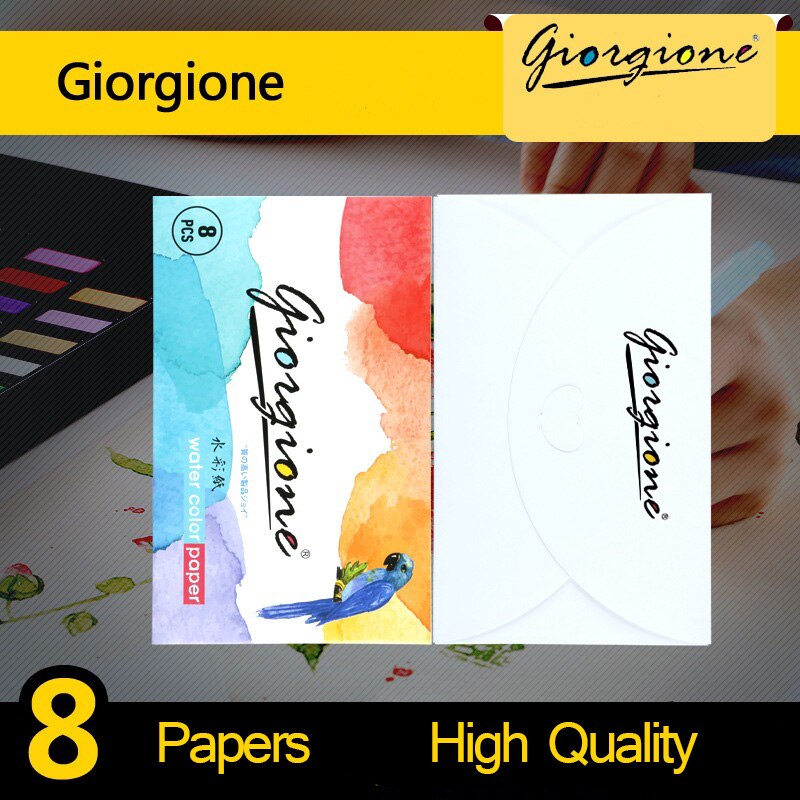 8 ark giorgione akvarel maleri papir maling vandfarve bog akvarel pad male kunst forsyninger 130 x 210mm størrelse 230g/m2: Default Title