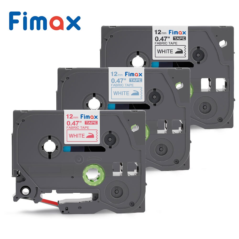 Fimax tzefa 3 kompatibel for brother p touch stoff stryke på etikettmaskin tze -fa231 tze -fa3 12mm for brother etikettskrivere tzfa 231: 3 blandet farge