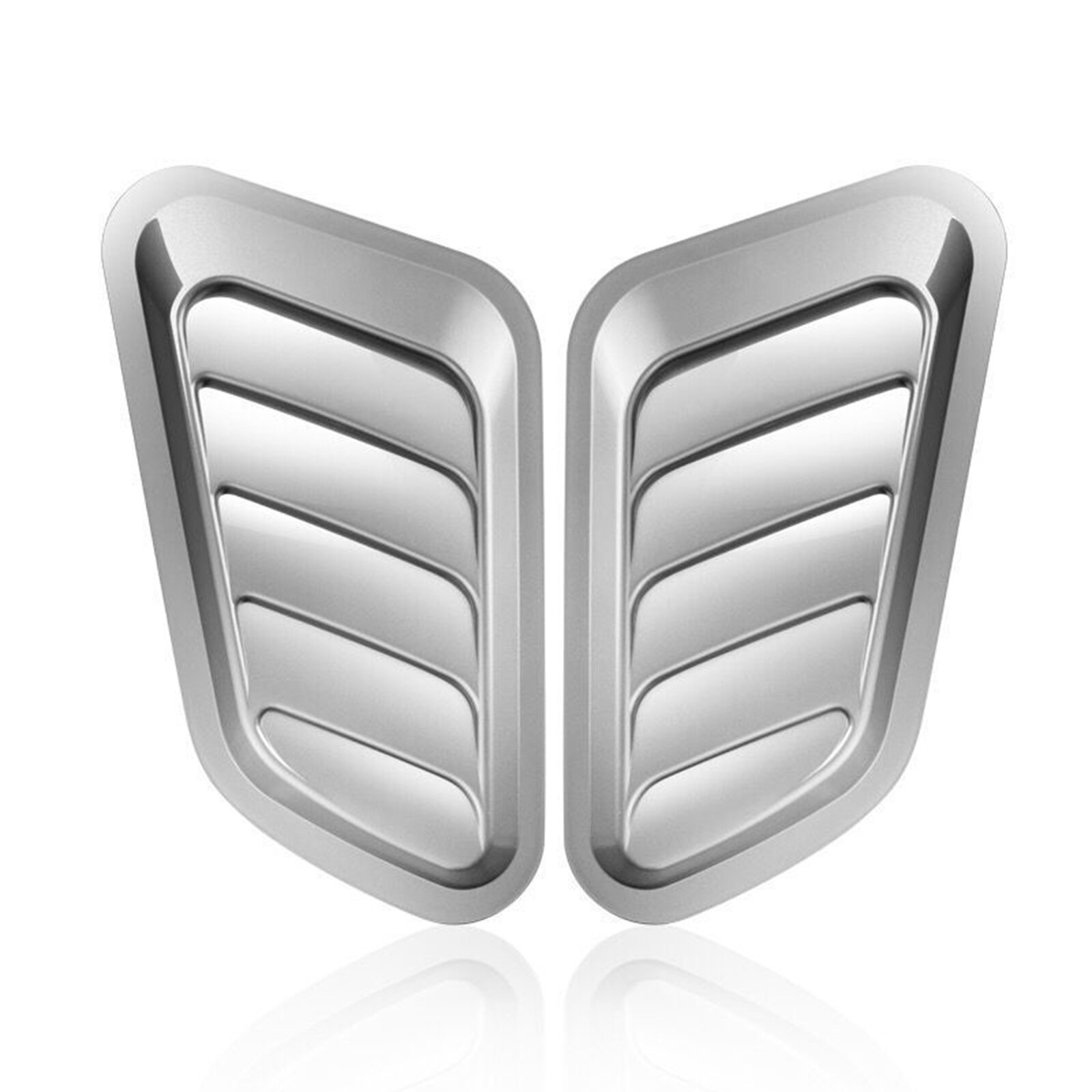 Toldo decorativo Universal de ABS para coche, respiradero de capó tipo Turbo, accesorio NJ88, 2 uds.: Plata