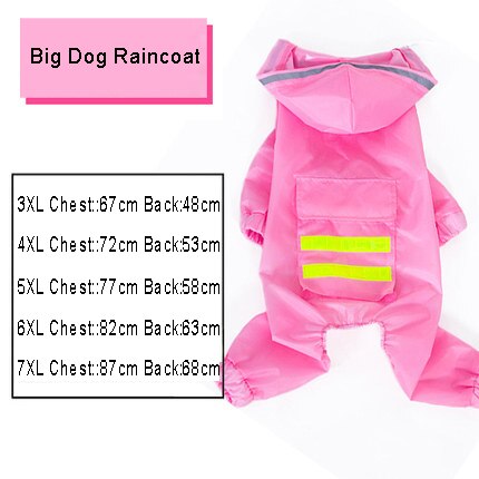 Mono impermeable para perros, abrigo de lluvia para mascotas, chaqueta impermeable para Labrador, Golden Retriever: Rosa / 4XL