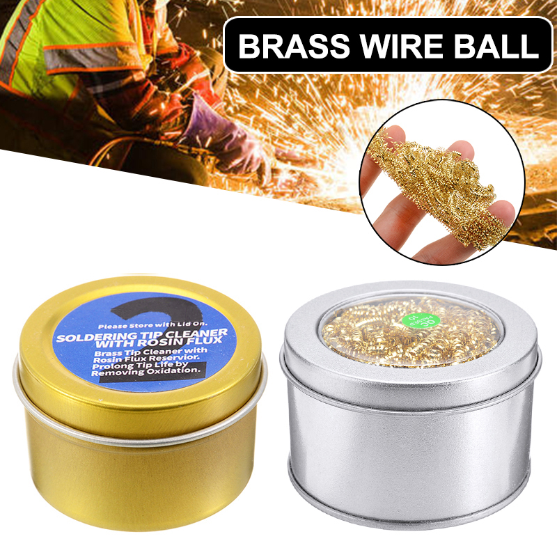 Solder Welding Soldering Iron Tip Electric Iron Cleaner Brass Wire Ball With Rosin Flux For Welding Equipment