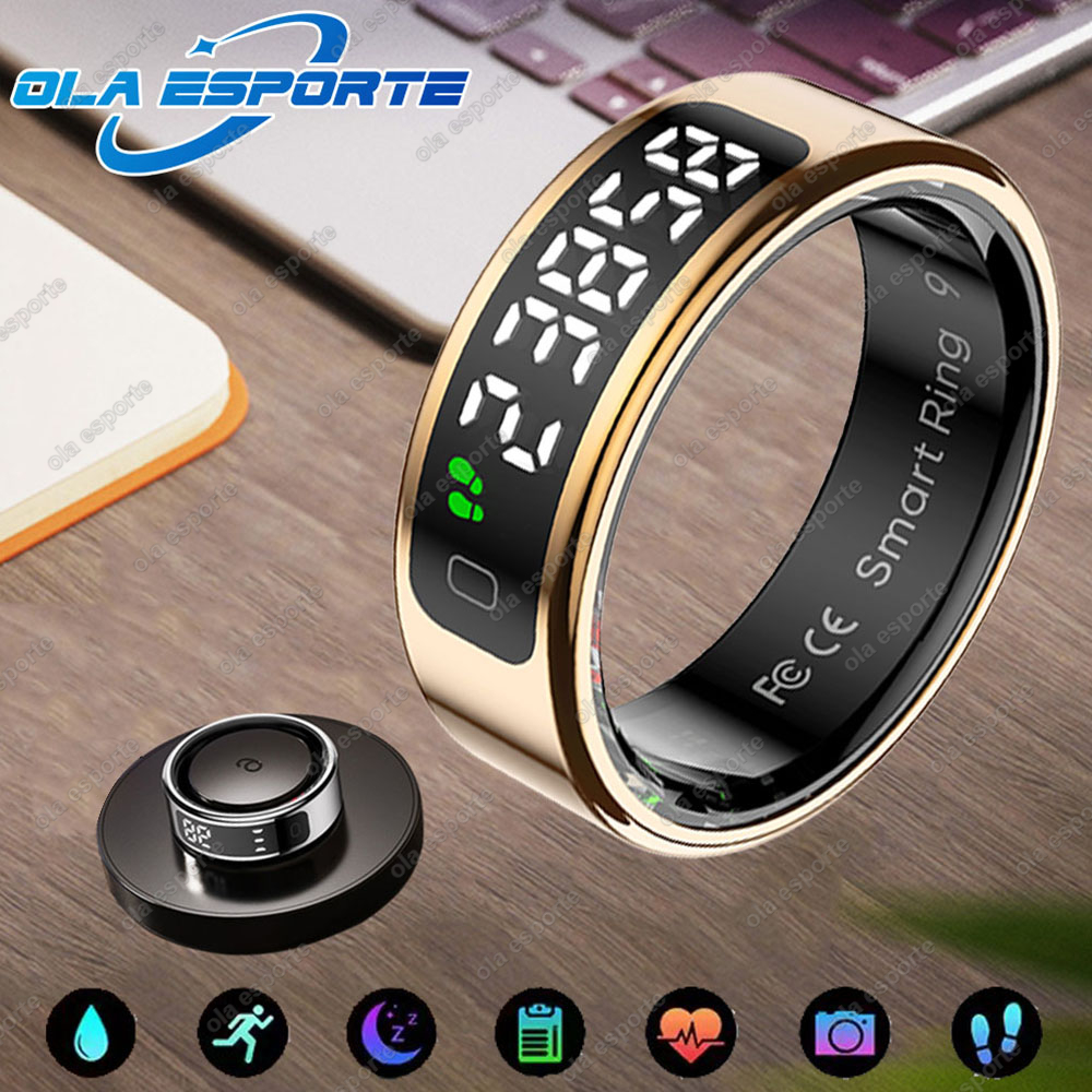 Nuovo schermo di visualizzazione Smart Ring per Xiaomi Ring Photo Control Gesto Swipe Video Tiktok Health Monitor 5ATM Smartring impermeabile: L / Arancione