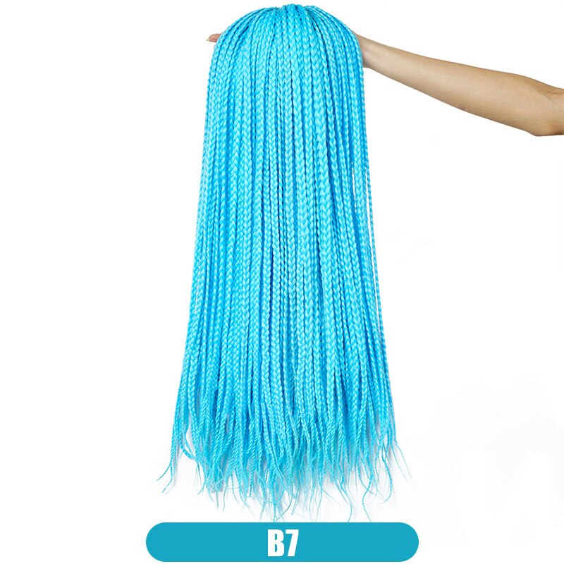 19 Color Ombre Box Crochet Hair Braids 24 Inch Zizi Synthetic Hair Extension For Braids Kanekalon Braiding Hair Pre Stretched: B7