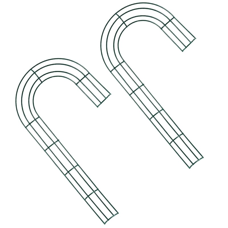 2 Pack Candy Cane Shaped Wire Wreath Frame 12 Inch Christmas Flower Wreath Frame