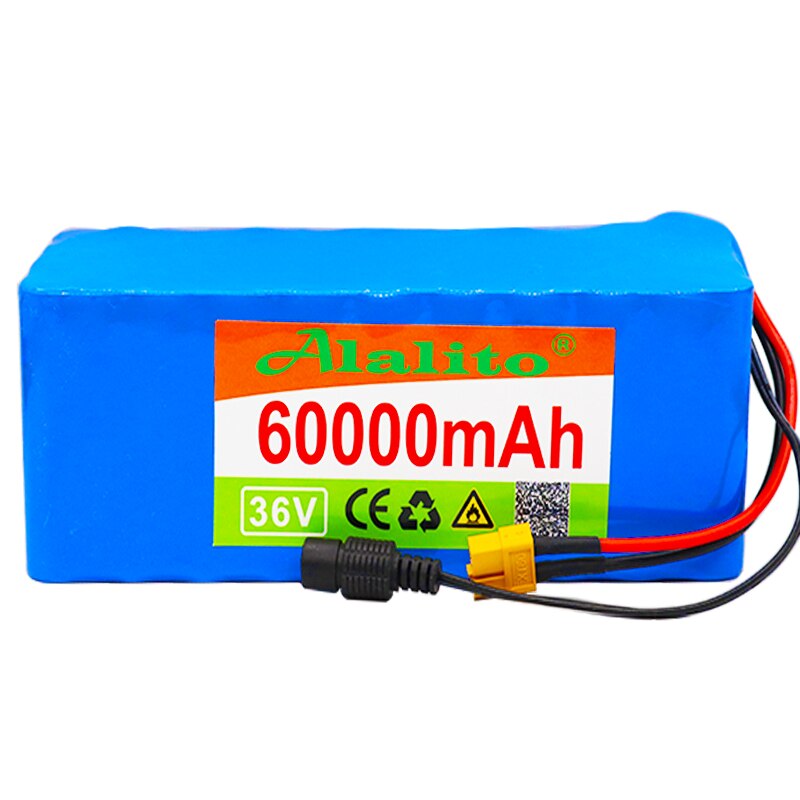 36V battery 10S4P 60Ah battery pack 500W high power battery 42V 60000mAh Ebike electric bicycle BMS with xt60 plug