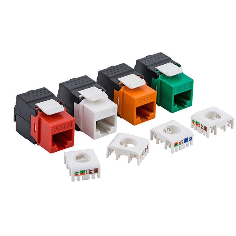 RJ45 Connector Cat6 Jack Modules RJ 45 Female Tool Less Cat 6 Keystone Repeatable Using For 23-26AWG Cable 15u&quot; Gold Plated