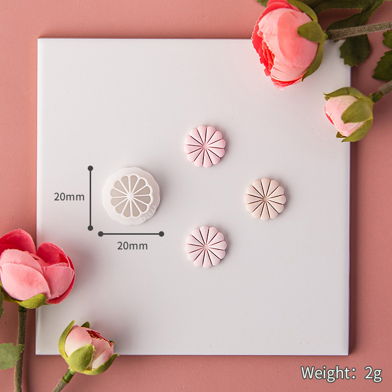 Cortador de arcilla polimérica Vintage, cortadores de arcilla de flores en relieve bohemio de loto para broches, joyería, pendientes, herramientas de fabricación DIY: Transparente